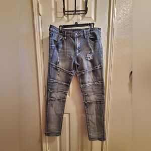 Rue21 Men's Distressed Skinny Supreme Flex Jeans - Gray